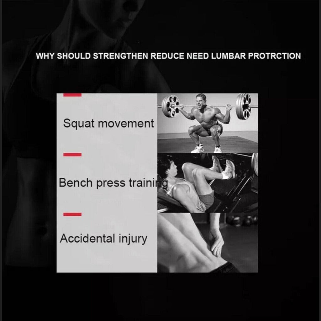 Fitness Weight Lifting Belt Barbell Dumbell Training Back Support Men Women M - Red-M