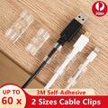 20PCS Cable Clips Management Holder Cord Wire Line Organizer Self-Adhesive M - M Size - White x 20 PCS
