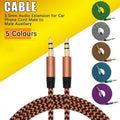 AUX Cable 3.5mm Stereo Audio Input Extension Male to Male Auxiliary Car Cord - White
