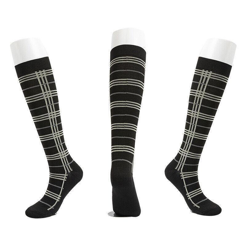 S/M Size Compression Socks Women Men Adult Medical Nursing Travel Stocking - Black Lattice