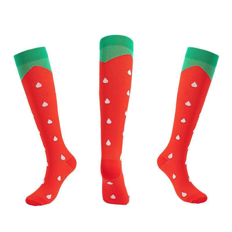 L/XL Size Compression Socks Unisex Adult Nursing Travel Stocking Sport - Black Heart