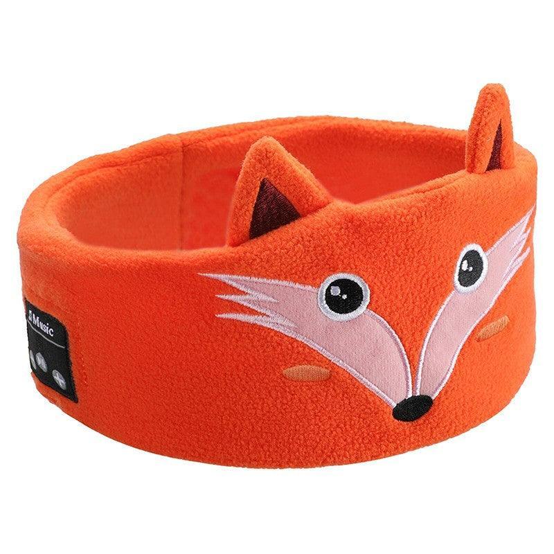 Cute Bluetooth Headband Headphones Wireless Sleep Music Mask with Mic - Yellow-Bear