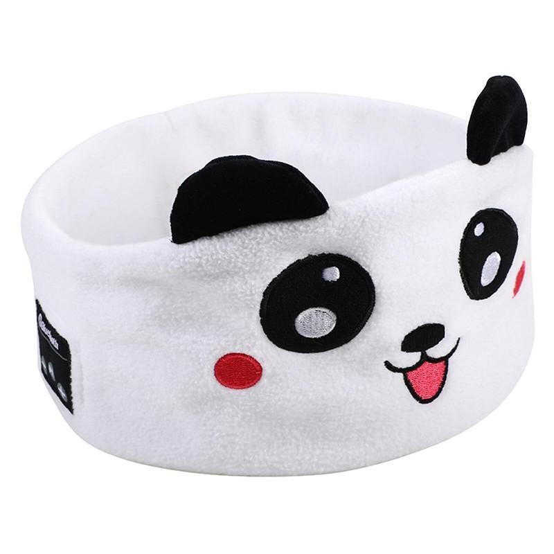 Cute Bluetooth Headband Headphones Wireless Sleep Music Mask with Mic - Dark Orange-Fox