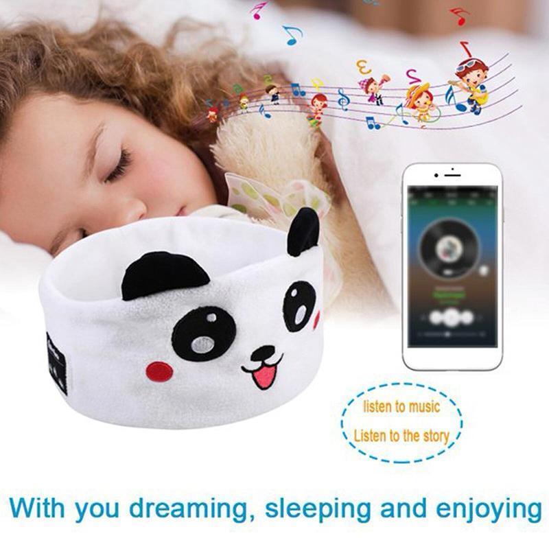 Cute Bluetooth Headband Headphones Wireless Sleep Music Mask with Mic - Grey-Hippo