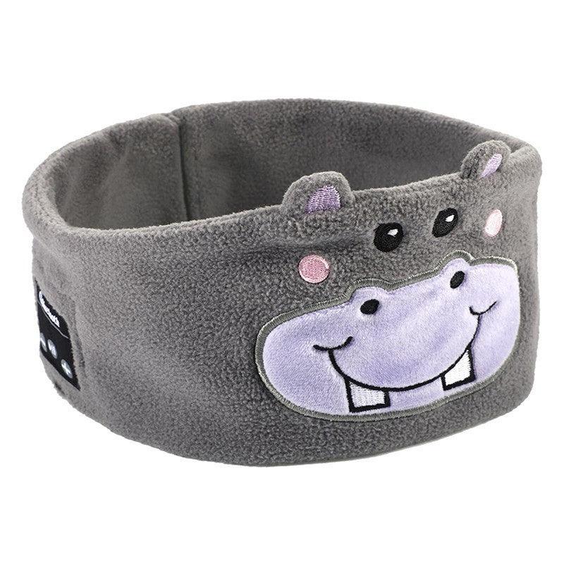 Cute Bluetooth Headband Headphones Wireless Sleep Music Mask with Mic - Grey-Hippo
