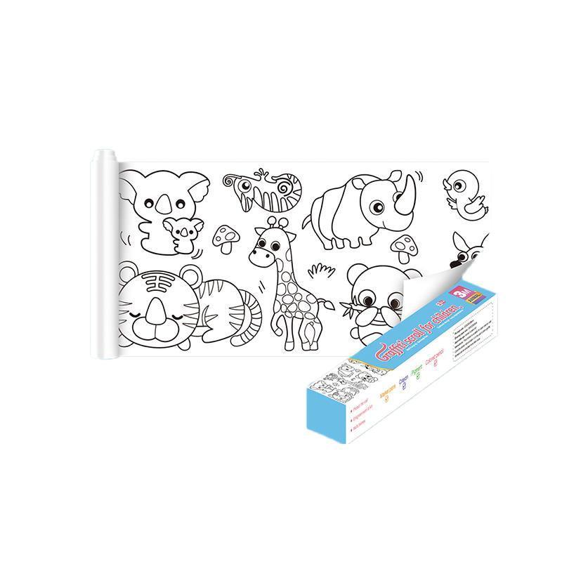 3M DIY Colouring Paper Roll with 12 Colour Pencils Cartoon Doodle Set - Lovely princess(With 12PCS Colored Pencils)