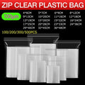 100PCS 100micron Bulk Clear Resealable PE Plastic Zip Bags - 15*22CM