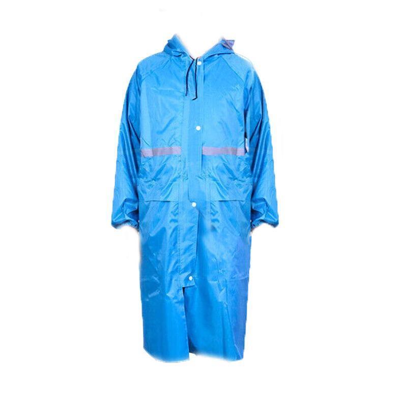 Unisex Waterproof Raincoat L Size Lightweight Hooded Long Work Outdoor Overcoat - Yellow