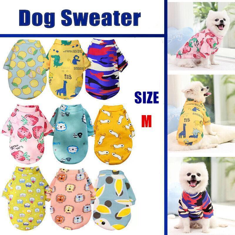 M Size Cute Pet Dog Warm Jumper Sweater Clothes Cat Knitwear Knitted Coats Winter - Blue Rabbit