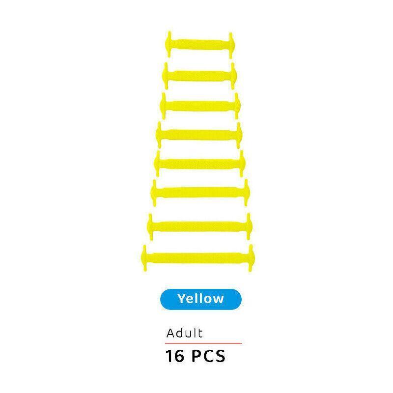 No Tie Elastic Silicone Shoe Laces 16PCS Shoelaces for Sneakers and Runners - White 16PCS