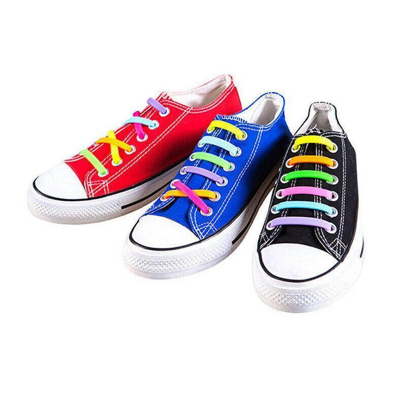 No Tie Elastic Silicone Shoe Laces 16PCS Shoelaces for Sneakers and Runners - Sky Blue 16PCS