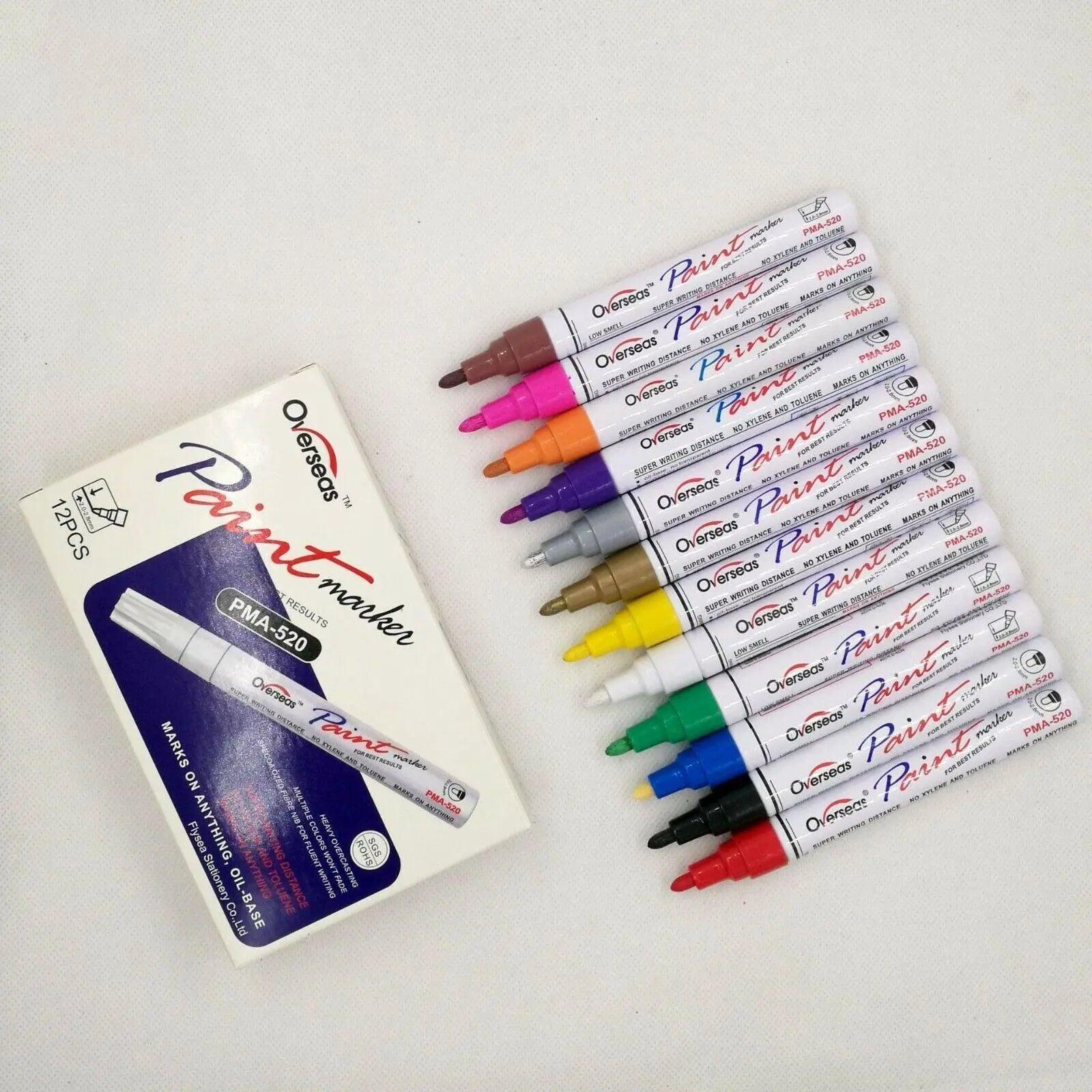 Multicolour Permanent Paint Marker Pens for Tyre Metal Glass Rubber - Gold