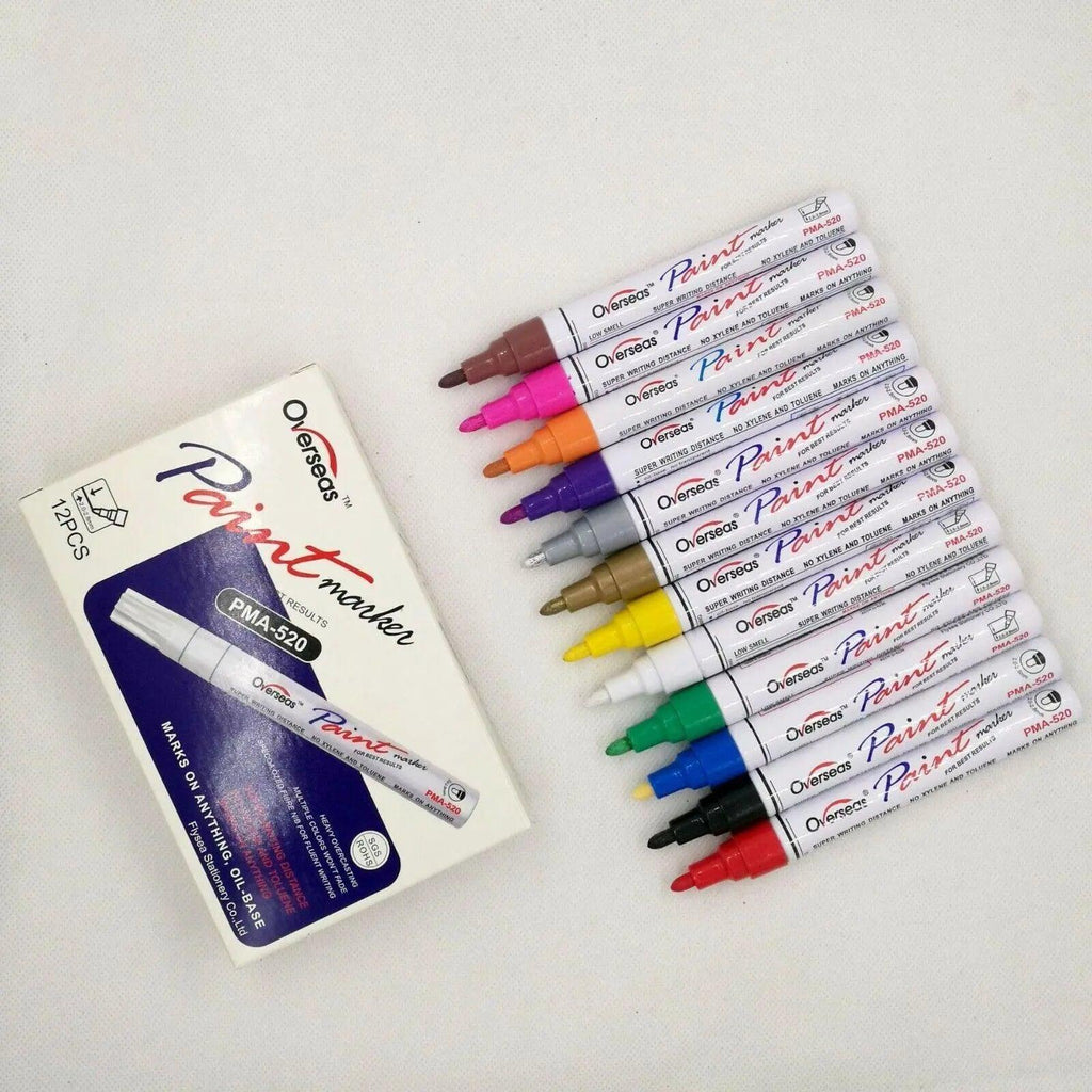 Multicolour Permanent Paint Marker Pens for Tyre Metal Glass Rubber - Pink