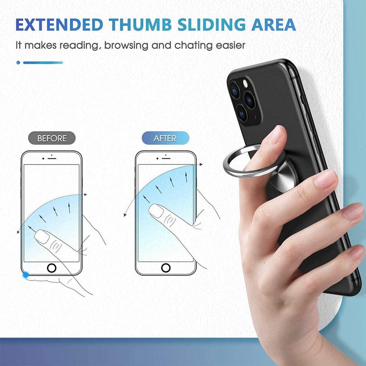 Iring Phone Ring Finger Holder Stand Car Mount Hook For Iphone Ipad Mobile Grip - B5- Yellow
