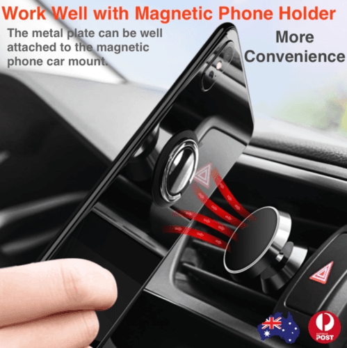 Iring Phone Ring Finger Holder Stand Car Mount Hook For Iphone Ipad Mobile Grip - D- Black