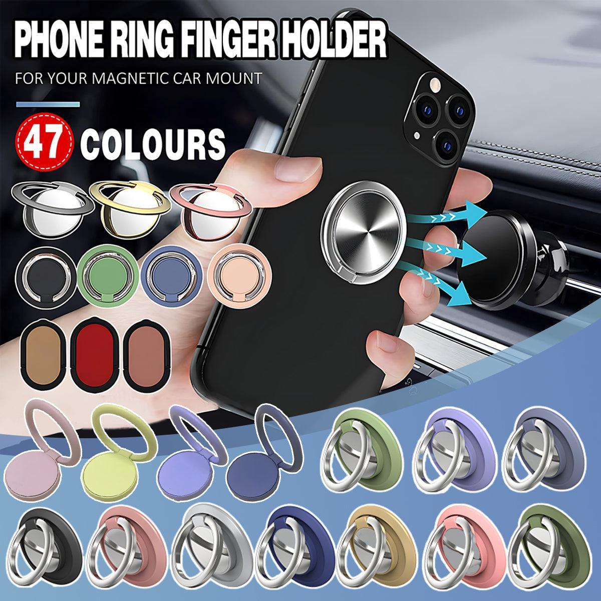Iring Phone Ring Finger Holder Stand Car Mount Hook For Iphone Ipad Mobile Grip - E- Silver