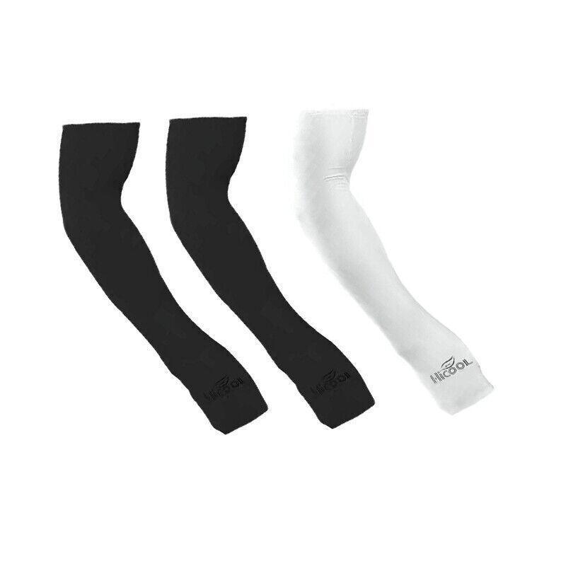 3 Pairs Cooling Sport Arm Stretch Sleeves Sun Uv Protection Covers Cycling Golf - Grey × 3 Pairs