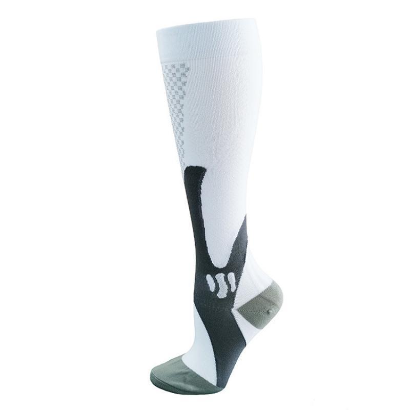 Copper Compression Socks for Running Travel Sports Anti Fatigue Support S/M Unisex - White
