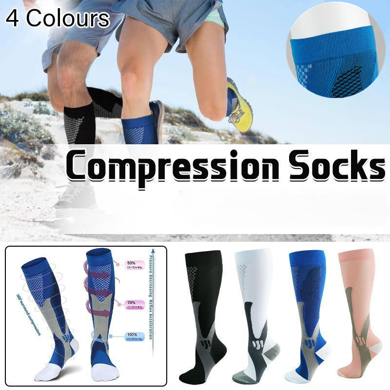 Copper Compression Socks for Running Travel Sports Anti Fatigue Support XXL Unisex - Blue