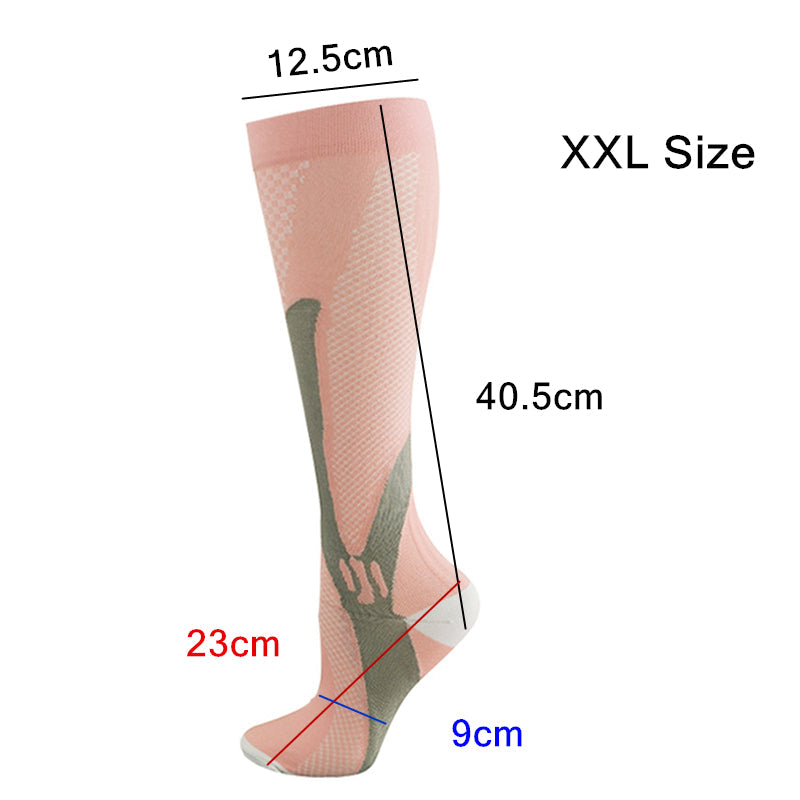 Copper Compression Socks for Running Travel Sports Anti Fatigue Support XXL Unisex - Blue