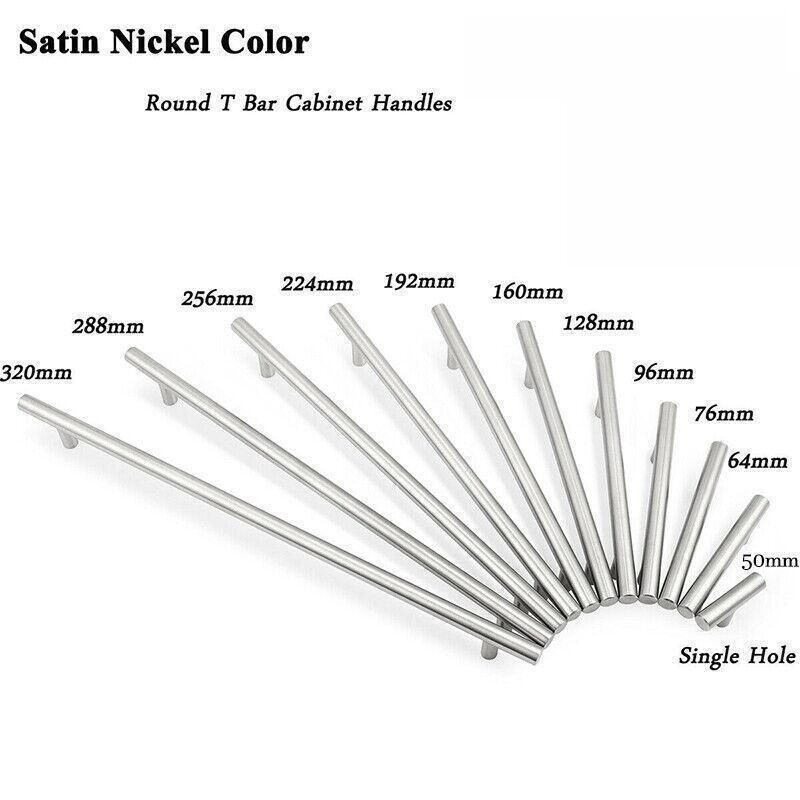 1pcs Black Kitchen Cabinet Door Handles Matte Black Stainless Steel Door Drawer Pull T Bar - 500mm/320mm