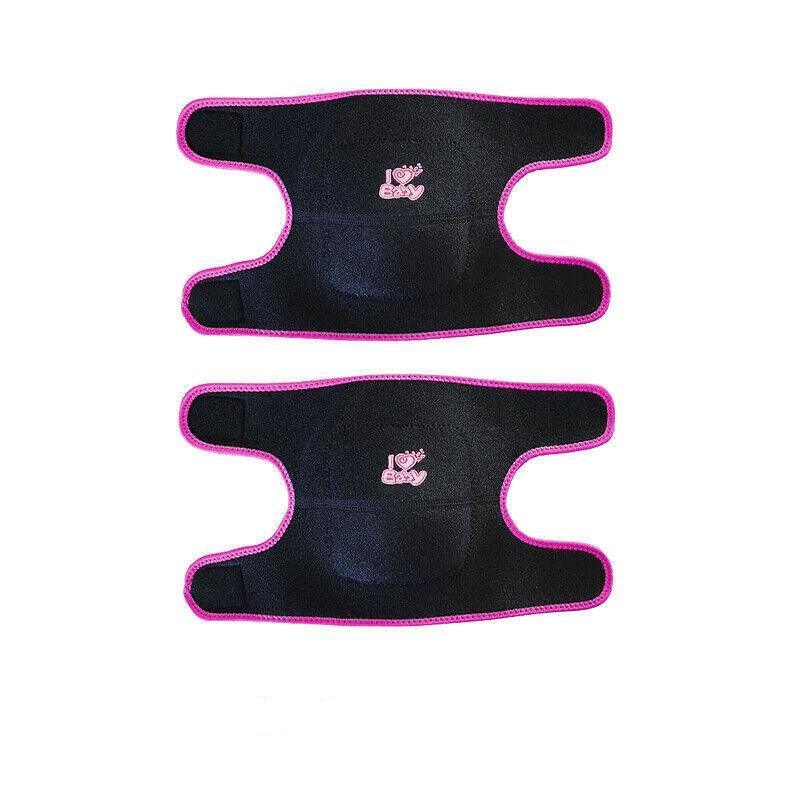 S Size Kid Knee Pad Crash Proof Antislip Basketball Dance Skating Protector - Black+Rose red