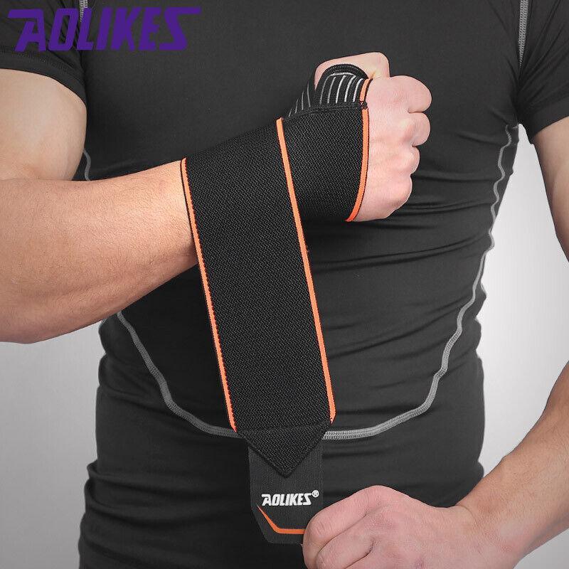 Aolikes 1 Pair Adjustable Wrist Support Wrap Strap Compression Hand Brace Au - Grey (1 Pair)