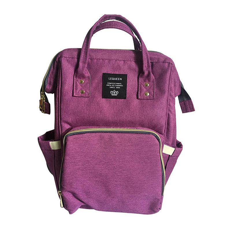 Luxury Multifunctional Diaper Nappy Backpack Maternity Mummy Changing Bag - Purple