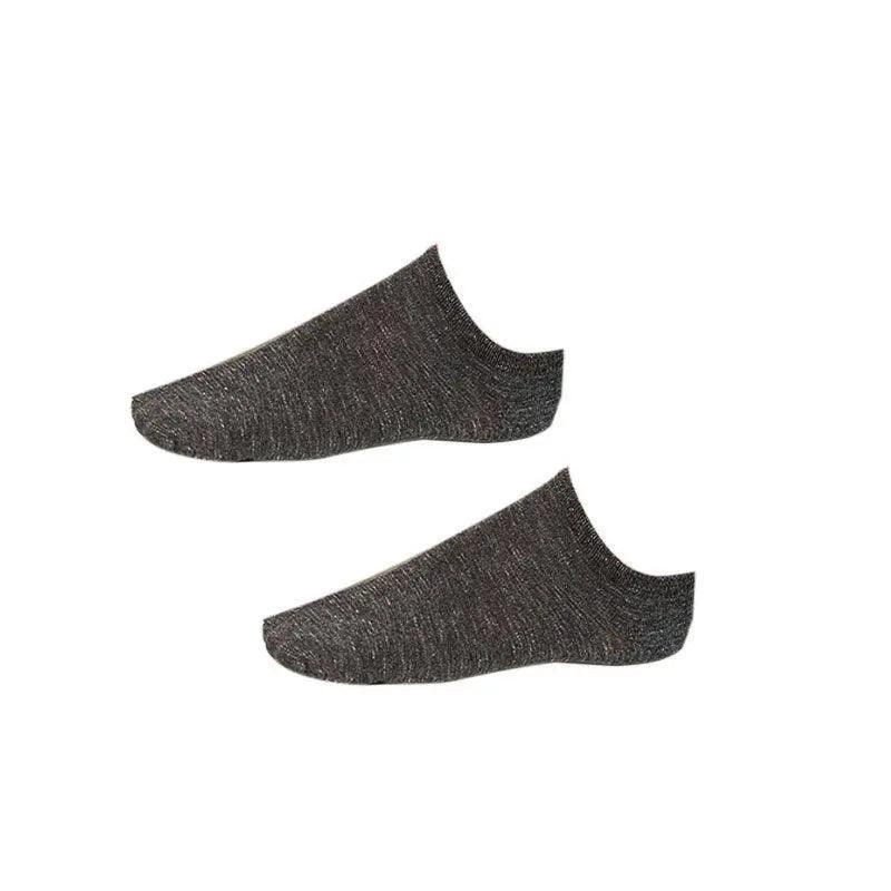 5X Pairs Low Cut Socks Cotton Soft Breathable Non-Slip Casual Ankle - Grey (5 Pairs)