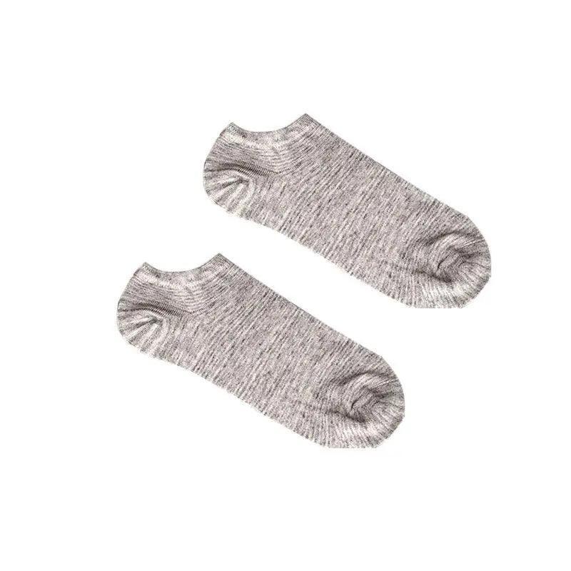5X Pairs Low Cut Socks Cotton Soft Breathable Non-Slip Casual Ankle - Grey (5 Pairs)