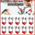Up To 100PCS Best Bite Clip Fishing Alarm Bells Plastic Ring Double Rod Hot Red - 10PCS