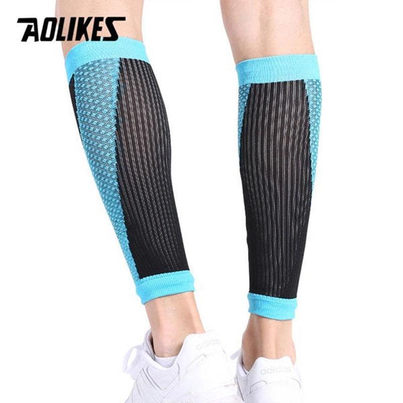 Aolikes L Size Compression Calf Sleeve Leg Brace Support Pain Relief Gym Running - Black