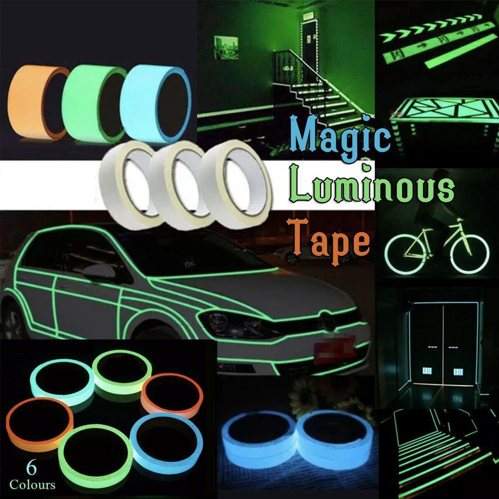 1cm x 3m Glow in the Dark Self-Adhesive Tape Fluorescent Decorative Strip - Blue Green 1cm*3m