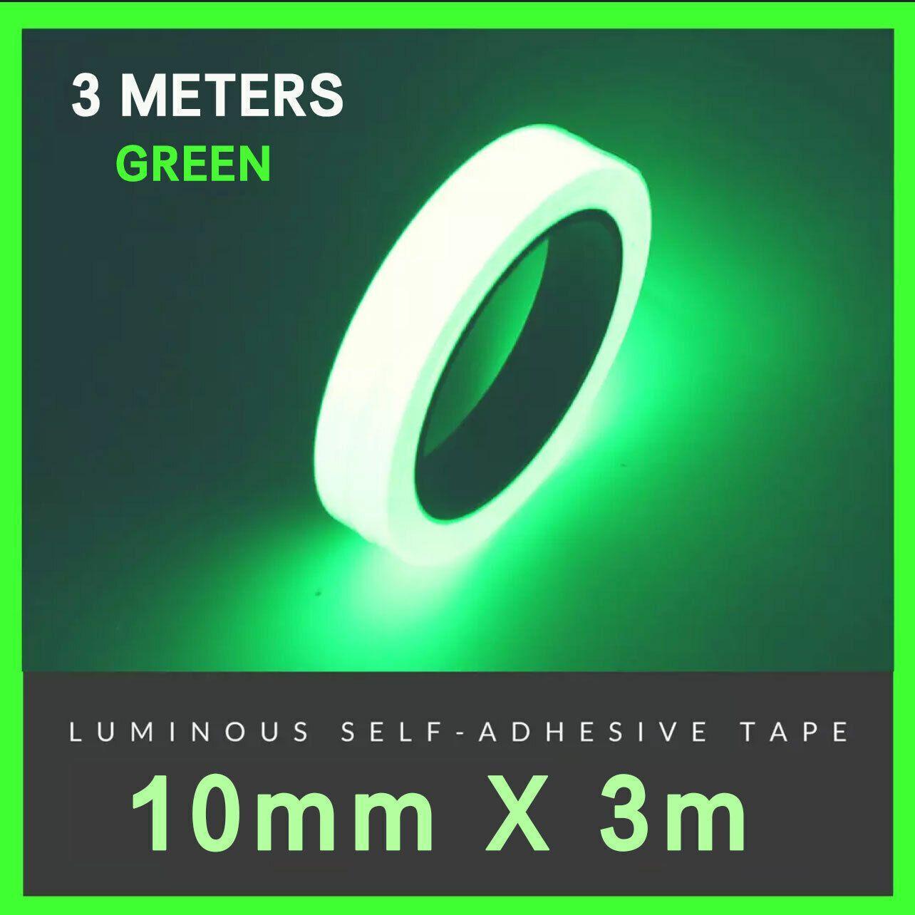 1cm x 3m Glow in the Dark Self-Adhesive Tape Fluorescent Decorative Strip - Blue Green 1cm*3m