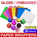 100Pcs Aluminium Foil Chocolate Wrappers 20cm Squares - Blue/Gloss