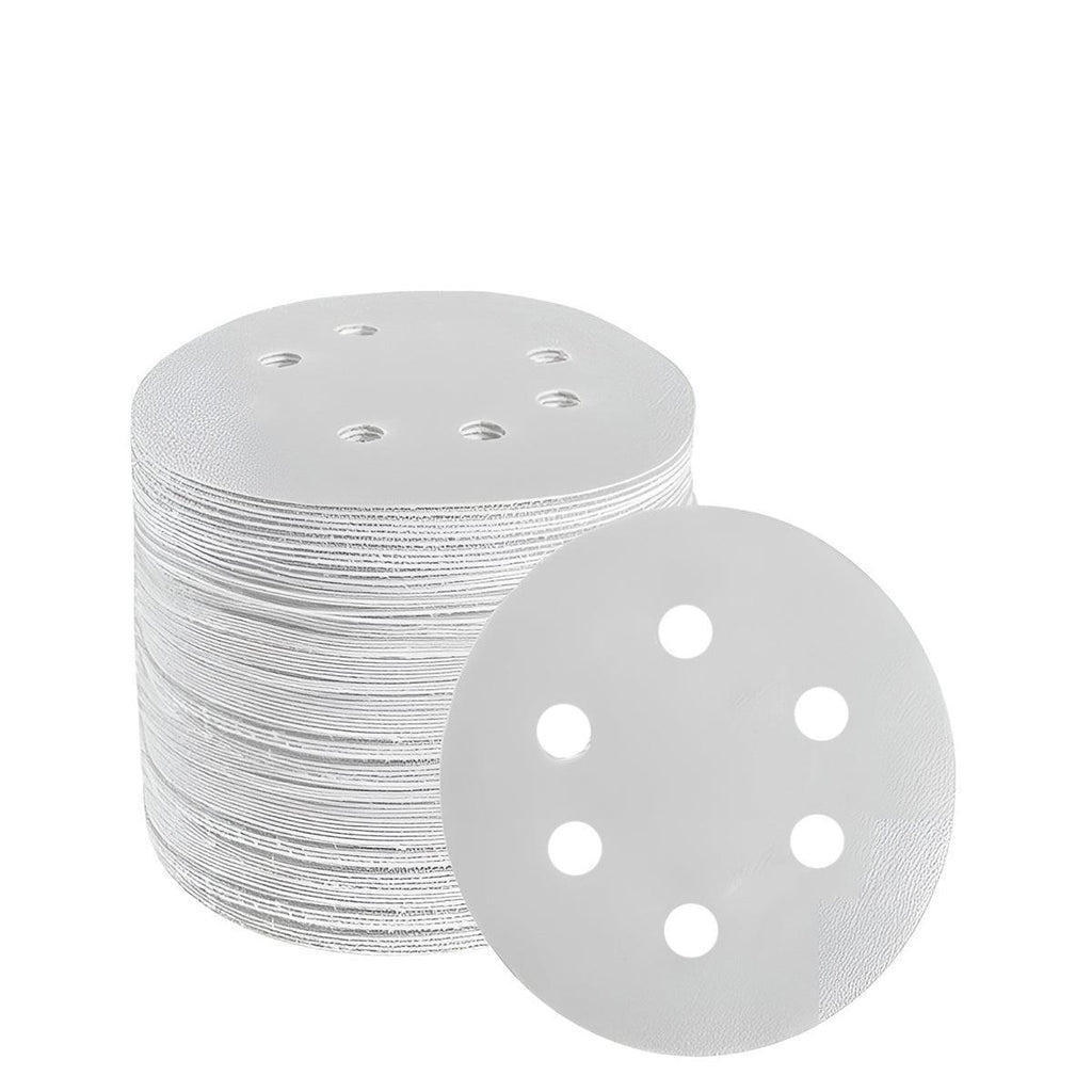 100x 123mm 6/8-Hole Sanding Discs Hook Loop Orbital Sander Pads 80 120 240 Grit - 80 Grits（6-Hole）