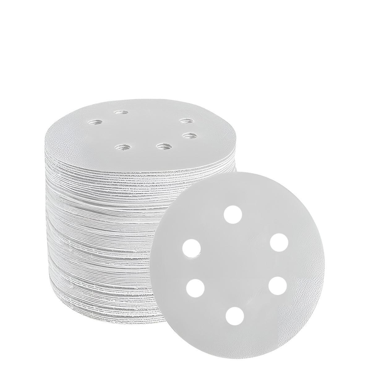 100x 123mm 6/8-Hole Sanding Discs Hook Loop Orbital Sander Pads 80 120 240 Grit - 240 Grits（6-Hole）