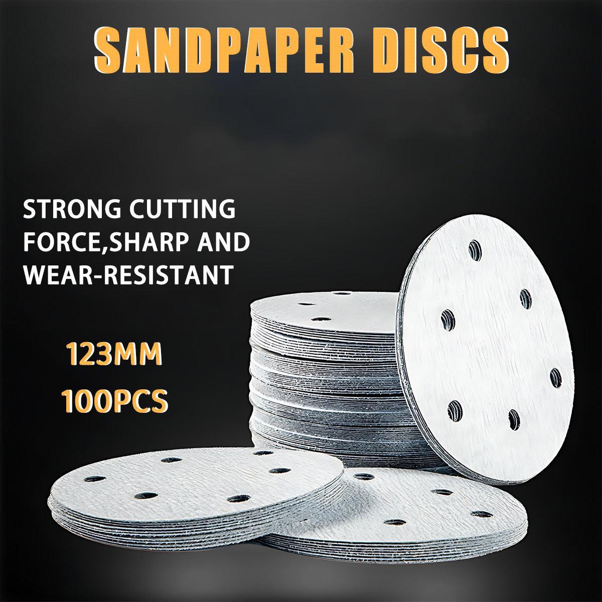 100x 123mm 6/8-Hole Sanding Discs Hook Loop Orbital Sander Pads 80 120 240 Grit - 400 Grits（8-Hole）