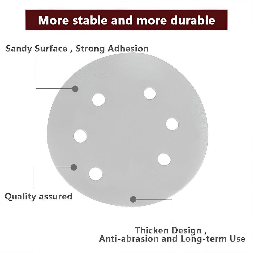 100x 123mm 6/8-Hole Sanding Discs Hook Loop Orbital Sander Pads 80 120 240 Grit - 400 Grits（8-Hole）