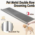 Stainless Steel Teeth Metal Comb Brush Pet Cat Dog Hair Grooming Trimmer Round - M:19*3.5CM