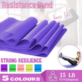 1.5m Elastic Yoga Stretch Resistance Bands Exercise Fitness Band Theraband - Purple