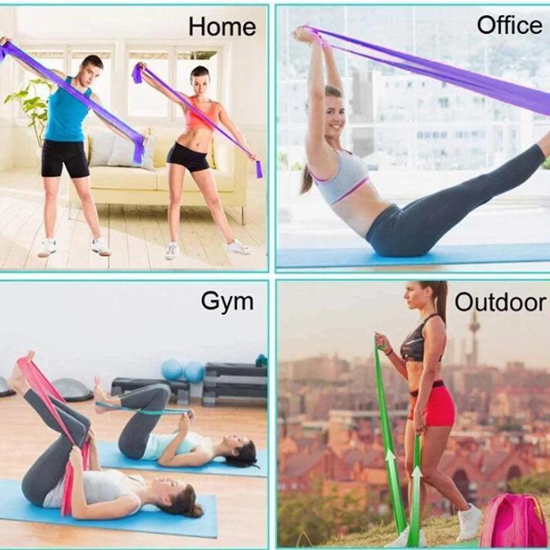 1.5m Elastic Yoga Stretch Resistance Bands Exercise Fitness Band Theraband - Green