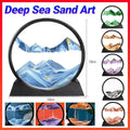 Moving Sand Art Picture Round Glass Quicksand Painting 3D Deep Sea Sandscape Au - Yellow