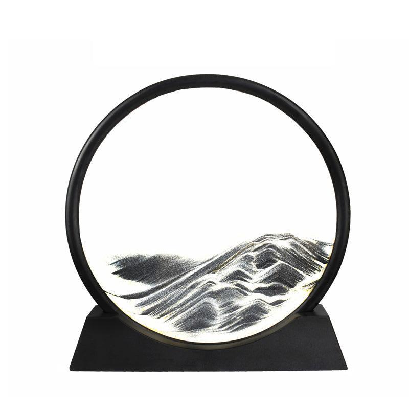 Moving Sand Art Picture Round Glass Quicksand Painting 3D Deep Sea Sandscape Au - Purple