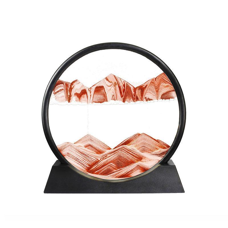 Moving Sand Art Picture Round Glass Quicksand Painting 3D Deep Sea Sandscape Au - Purple