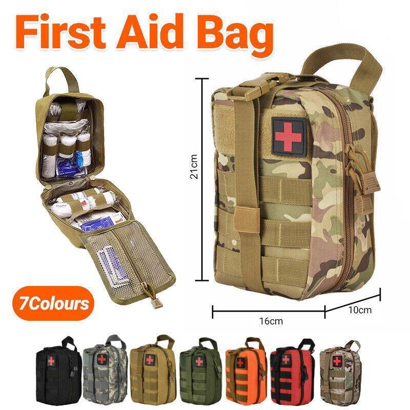 Tactical Molle Rip Away Emt Ifak Medical Pouch First Aid Kit Utility Bag Au Send - Army Green