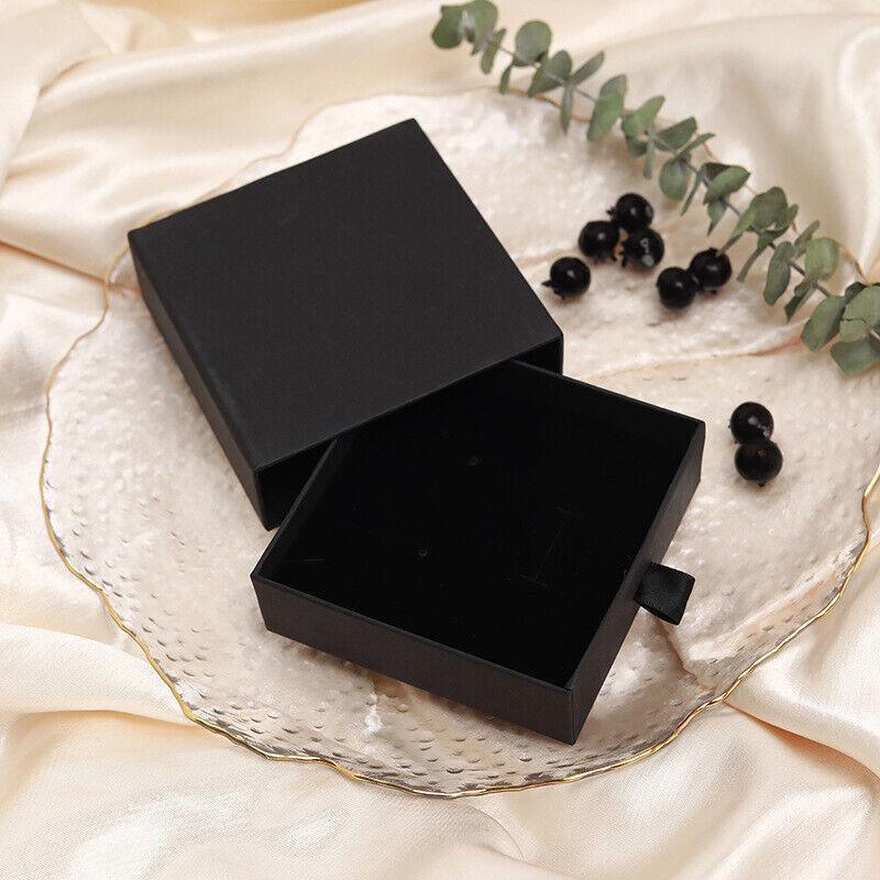Cardboard Jewellery Gift Boxes Drawer Style Necklace Ring Earring Pendant Bracelet Case - Red
