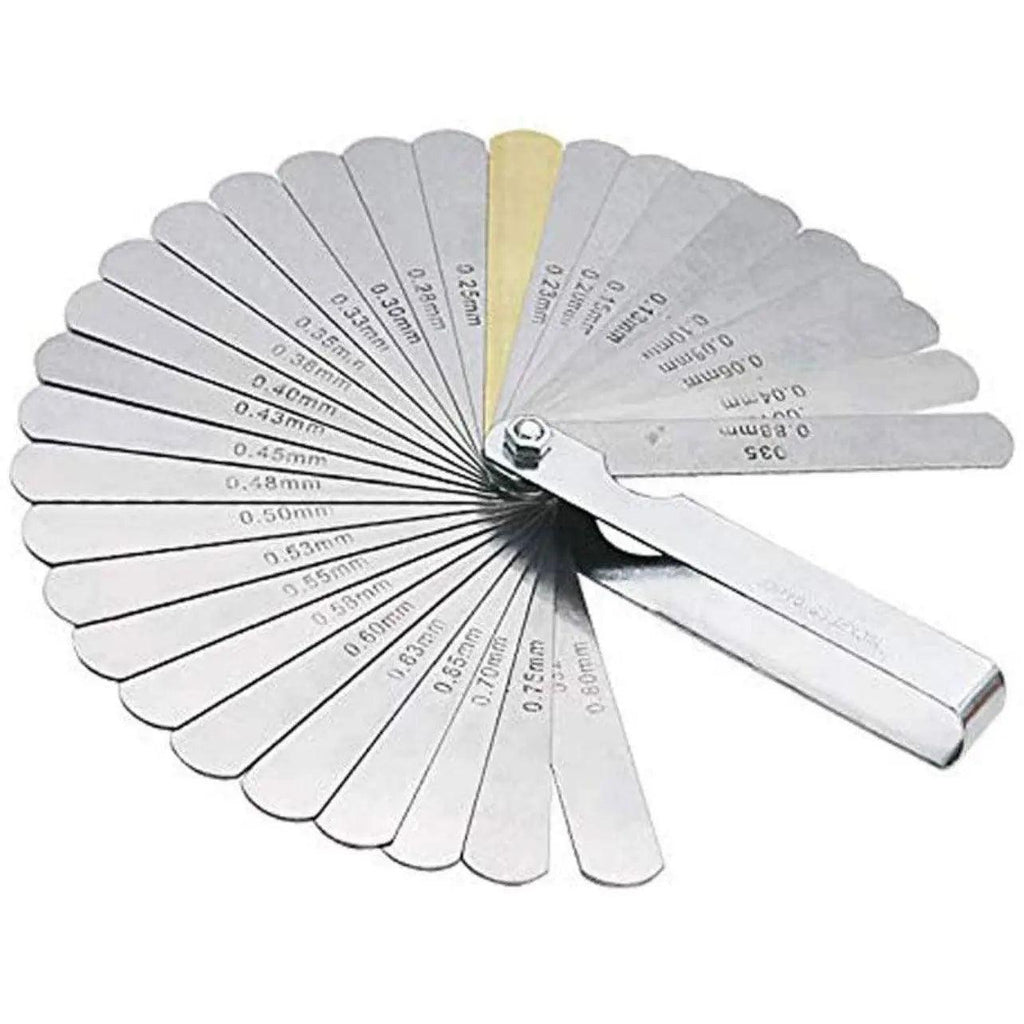 32 Blade Feeler Gauge Dual Marked Mm/Inch Thickness Gap Metric Filler Tool Honda