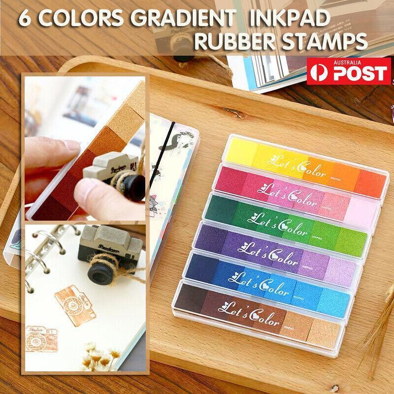 Gradient Color Ink Pad Inkpad Rubber Stamp Water Based Diy Finger Print 10 Colours - S4 Green