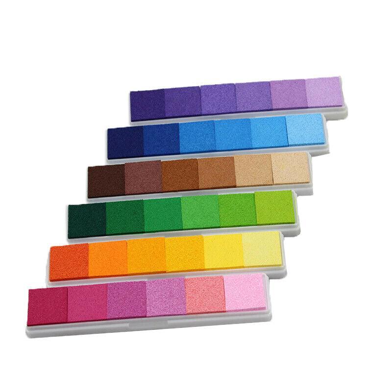 Gradient Color Ink Pad Inkpad Rubber Stamp Water Based Diy Finger Print 10 Colours - C3